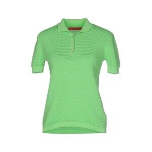 O.D.D. OBJETS DE DESIR Light Green Ribbed Knit 100% Cotton Polo Sweater Sz 6/42